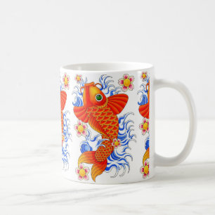 赤いコイの魚のデザイン コーヒーマグカップ