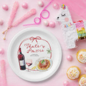 赤いコケッタの弓、それはアモーレ ペーパープレート (パーティー)