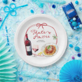 赤いコケッタの弓 That's Amore ペーパープレート (パーティー)