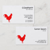 赤いコケレルシンボル – 白 名刺 (正面/裏面)