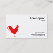 赤いコケレルシンボル – 白 名刺 (裏面)