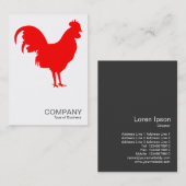 赤いコケレル – 白 名刺 (正面/裏面)