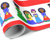 赤いココアかわいこちゃんのクリスマスの聖歌隊 ラッピングペーパー (ロールコーナー)