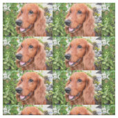 赤いコッカースパニエル犬.png ファブリック (見本)
