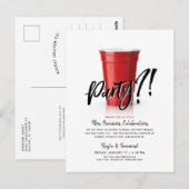 赤いコップのユーモア特別な祝い ポストカード (正面/裏面)