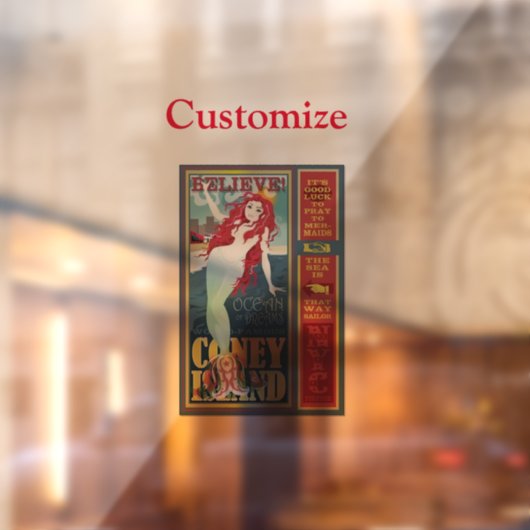 赤いコニーアイランドの人魚サンダーコーブ ウィンドウサイン (シート2)