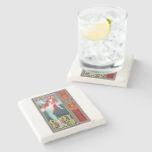 赤いコニー島の人魚 ストーンコースター (横)