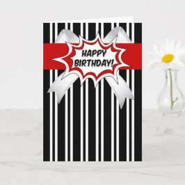 赤いコミックブック風の誕生日 カード