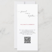 赤いコラージュB/W写真ロングウェディング日付を保存 (裏面)