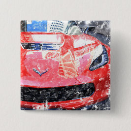 赤いコルベットのボタン 缶バッジ