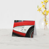 赤いコルベット-カード カード (黄色い花)