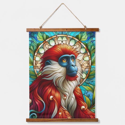 赤いコロバスカイの壁のタペストリー 吊り下げ型タペストリー (正面)