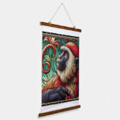 赤いコロバスカモンタペストリー 吊り下げ型タペストリー (傾斜あり)