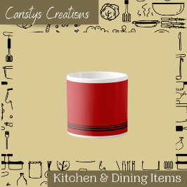 赤いコンテンポラリーりんごストライプとエスプレッソ杯 エスプレッソカップ