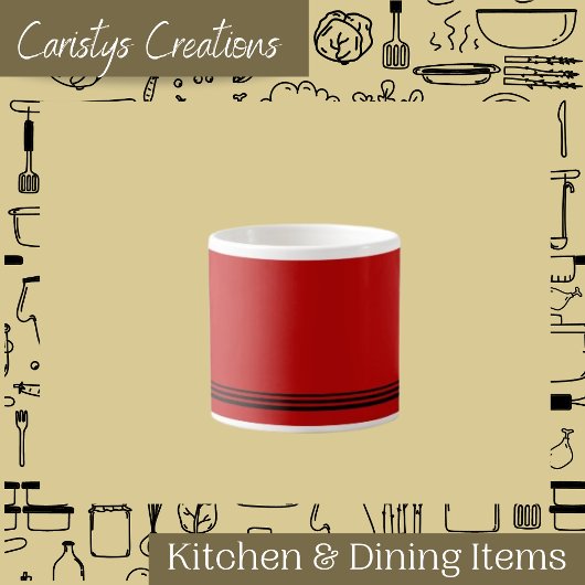 赤いコンテンポラリーりんごストライプとエスプレッソ杯 エスプレッソカップ