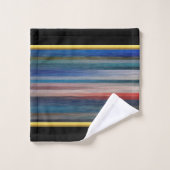 赤いコンテンポラリー青と茶色の銀の抽象芸術 バスタオルセット (ウォッシュタオル)