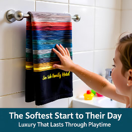 赤いコンテンポラリー青と茶色の銀の抽象芸術 バスタオルセット