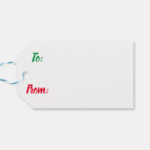 赤いコンテンポラリー鼻のトナカイカラフルライト ギフトタグ (裏面横)