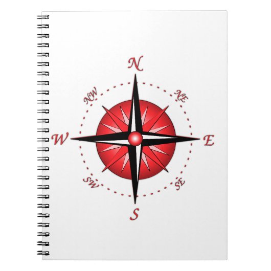 赤いコンパス面図 ノートブック (正面)
