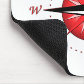 赤いコンパス面図 マウスパッド (コーナー)