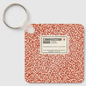 赤いコンポジションノートキーチェーン キーホルダー (正面)