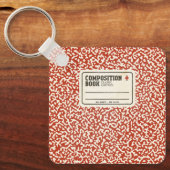 赤いコンポジションノートキーチェーン キーホルダー (正面)