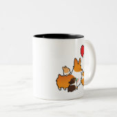 赤いコーギーI愛お母さんのマグ| CorgiThings ツートーンマグカップ (正面右)