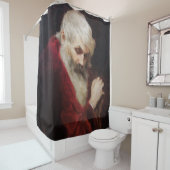赤いコートを着た老人(サンタクロース) (クリスマス) シャワーカーテン (インサイチュ)
