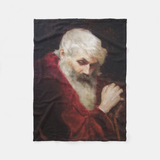 赤いコートを着た老人（サンタクロース） （クリスマス） フリースブランケット (正面)