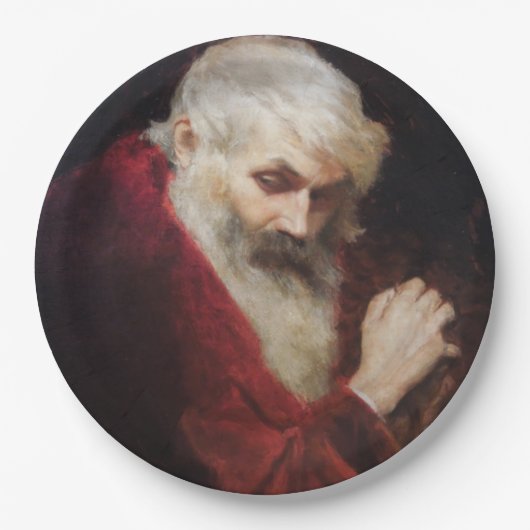 赤いコートを着た老人(サンタクロース) (クリスマス) ペーパープレート (正面)