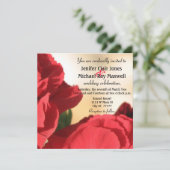 赤いコーナーのばら色の結婚式 招待状 (スタンド正面)