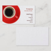 赤いコーヒーカップが付いている名刺 名刺 (正面/裏面)