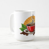 赤いコーヒーカップ コーヒーマグカップ (正面左)