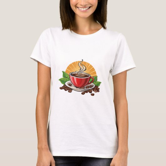 赤いコーヒーカップ Tシャツ (正面)