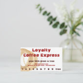 赤いコーヒー汚れの飲み物のロイヤリティのパンチカード ロイヤリティカード (スタンド正面)