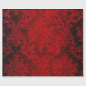 赤いゴシックのビクトリアンなダマスク織のヴィンテージの壁紙 ラッピングペーパー (フラット)