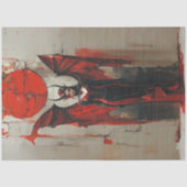 赤いゴシック様式の女性を切り離す 薄葉紙 (正面)