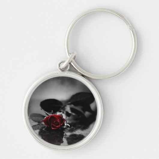 赤いゴシック様式ばら色のKeychain キーホルダー (正面)