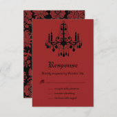 赤いゴシック様式RSVP 出欠カード (正面/裏面)