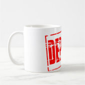 赤いゴム印効果デポジット コーヒーマグカップ (左)