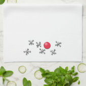 赤いゴム製球およびジャッキ キッチンタオル (折り畳み)