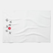 赤いゴム製球およびジャッキ キッチンタオル (横)