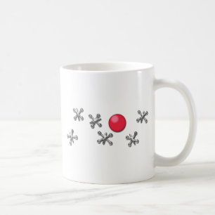 赤いゴム製球およびジャッキ コーヒーマグカップ