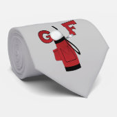 赤いゴルフバッグのゴルフTシャツおよびギフト ネクタイ (ロール)