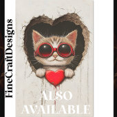 赤いゴーグルの猫の子猫、赤いハートAQ2 Decompage 薄葉紙