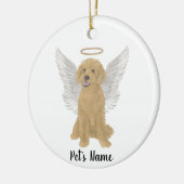 赤いゴールデンアプリコットドゥードル追悼記念柱 セラミックオーナメント (左)