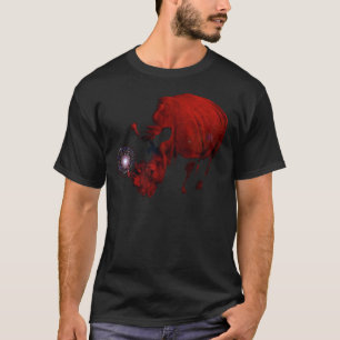 赤いサイのTシャツ Tシャツ