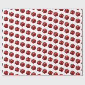 赤いサイコロオンホワイト ラッピングペーパー (フラット)