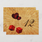 赤いサイコロヴィンテージベガスのテーブル番号 ポストカード (正面/裏面)