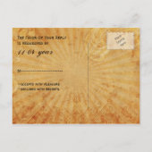 赤いサイコロヴィンテージラスベガス結婚式rsvp インビテーションポストカード (裏面)